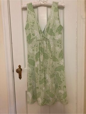 Pale green and white nightgown